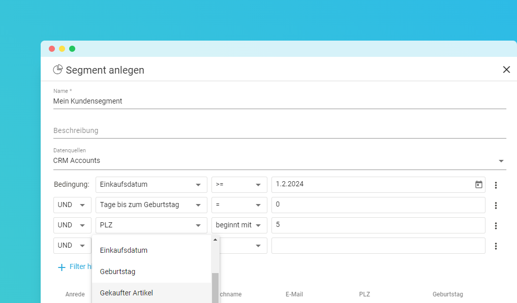 Dynamische Kundensegmente ganz einfach erstellen